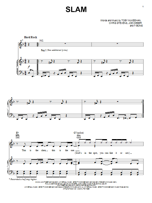 tobyMac The Slam Sheet Music Notes & Chords for Piano, Vocal & Guitar (Right-Hand Melody) - Download or Print PDF tobyMac The Slam Sheet Music Notes & Chords for Piano, Vocal & Guitar (Right-Hand Melody) - Download or Print PDF