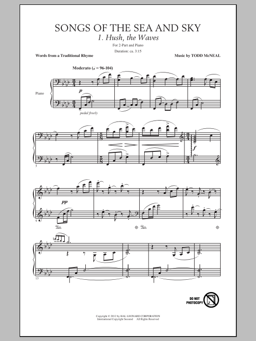 Todd McNeal Songs Of The Sea And Sky Sheet Music Notes & Chords for 2-Part Choir - Download or Print PDF