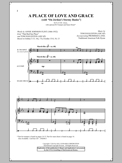 Tom Eggleston A Place Of Love And Grace Sheet Music Notes & Chords for SATB - Download or Print PDF Tom Eggleston A Place Of Love And Grace Sheet Music Notes & Chords for SATB - Download or Print PDF