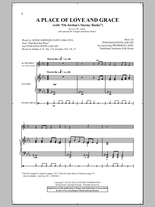 Tom Eggleston A Place Of Love And Grace Sheet Music Notes & Chords for SATB - Download or Print PDF
