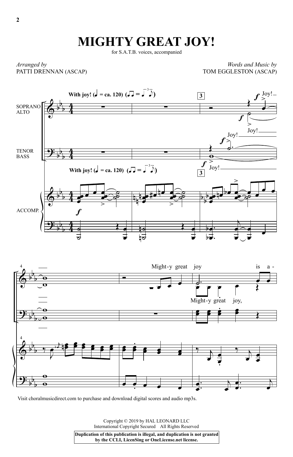 Tom Eggleston Mighty Great Joy! (arr. Patti Drennan) Sheet Music Notes & Chords for SATB Choir - Download or Print PDF