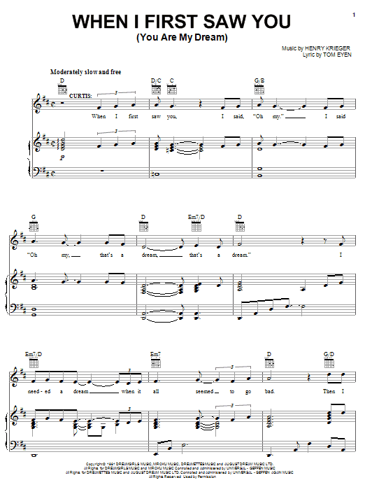 Tom Eyen When I First Saw You Sheet Music Notes & Chords for Piano, Vocal & Guitar (Right-Hand Melody) - Download or Print PDF