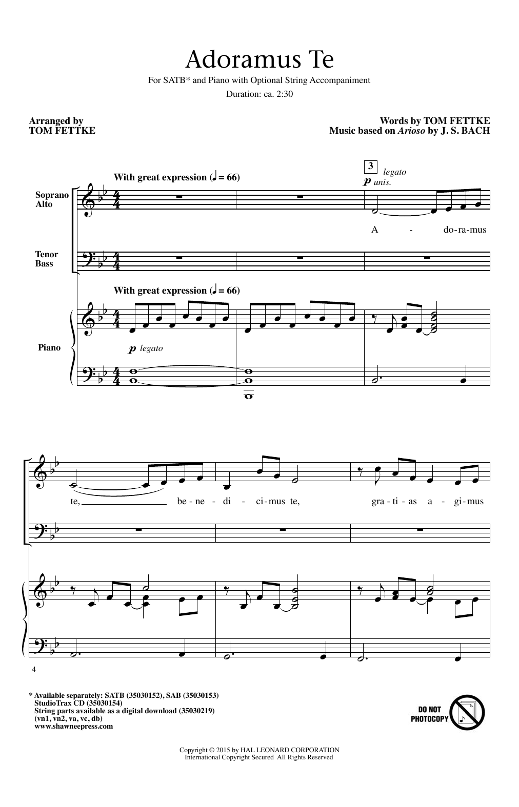 Tom Fettke Adoramus Te Sheet Music Notes & Chords for SAB - Download or Print PDF