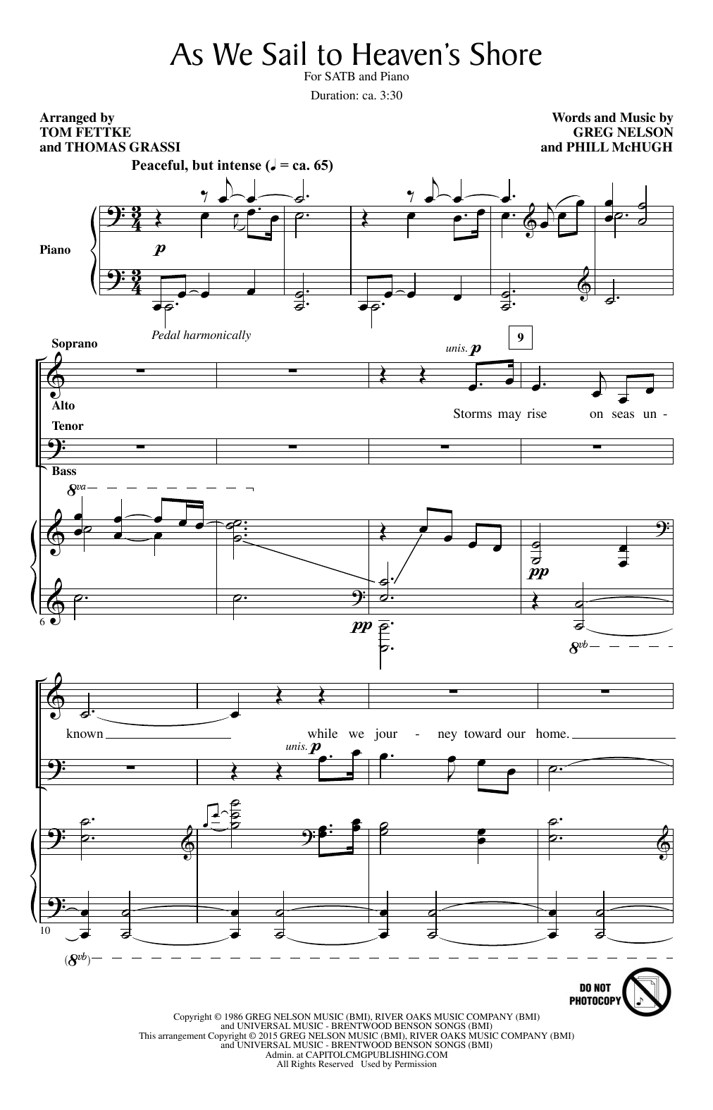 Steve Green As We Sail To Heaven's Shore (arr. Tom Fettke) Sheet Music Notes & Chords for SATB - Download or Print PDF