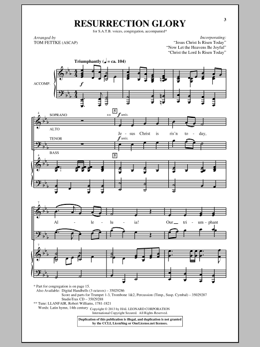 Tom Fettke Jesus Christ Is Risen Today Sheet Music Notes & Chords for SATB - Download or Print PDF