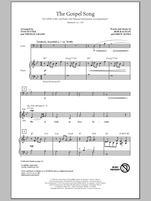 Tom Fettke The Gospel Song Sheet Music Notes & Chords for SATB - Download or Print PDF