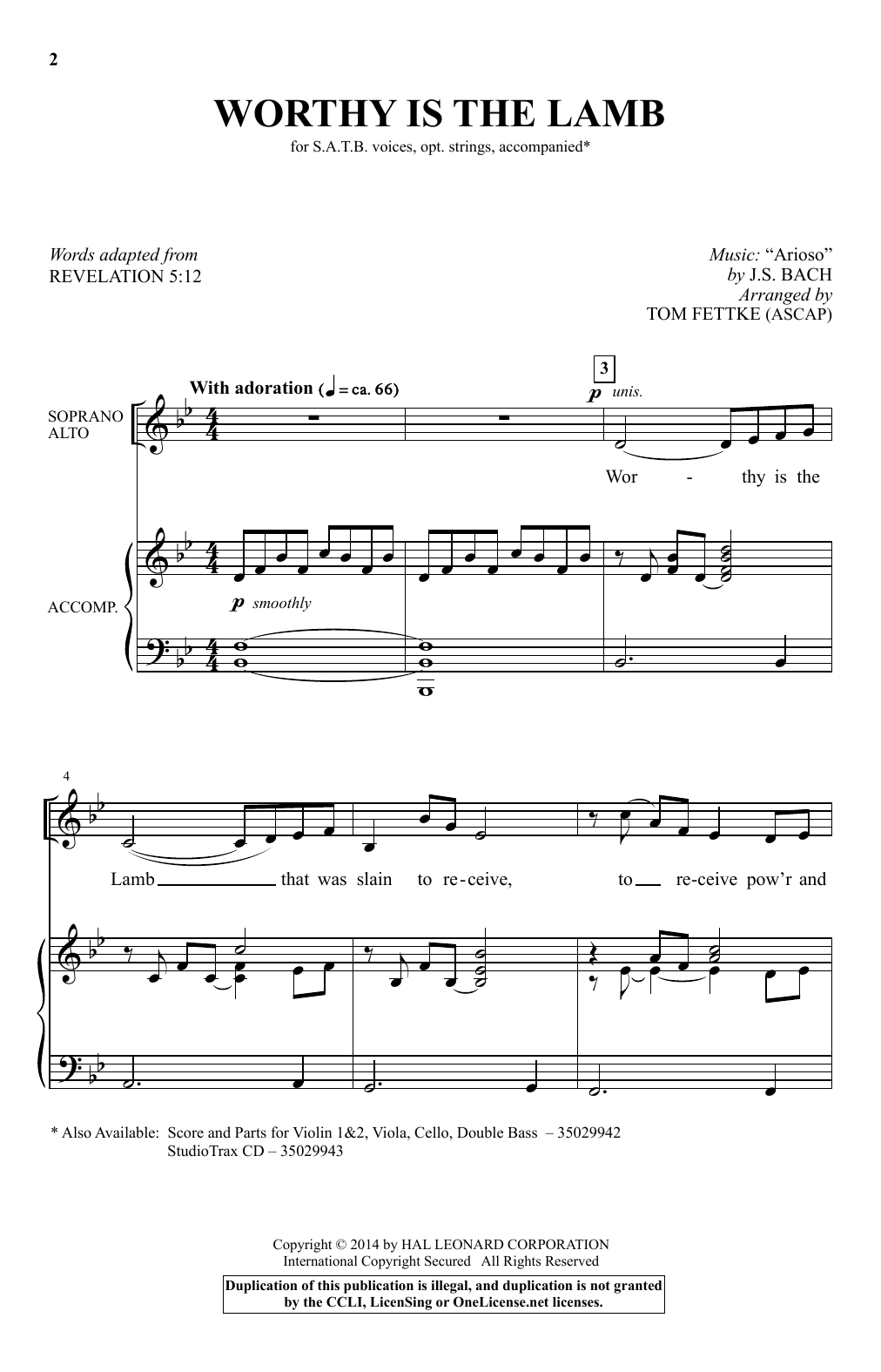Tom Fettke Worthy Is The Lamb Sheet Music Notes & Chords for SATB - Download or Print PDF