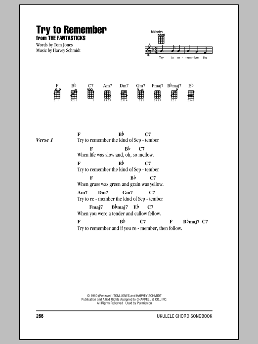 Tom Jones Try To Remember Sheet Music Notes & Chords for Harp - Download or Print PDF