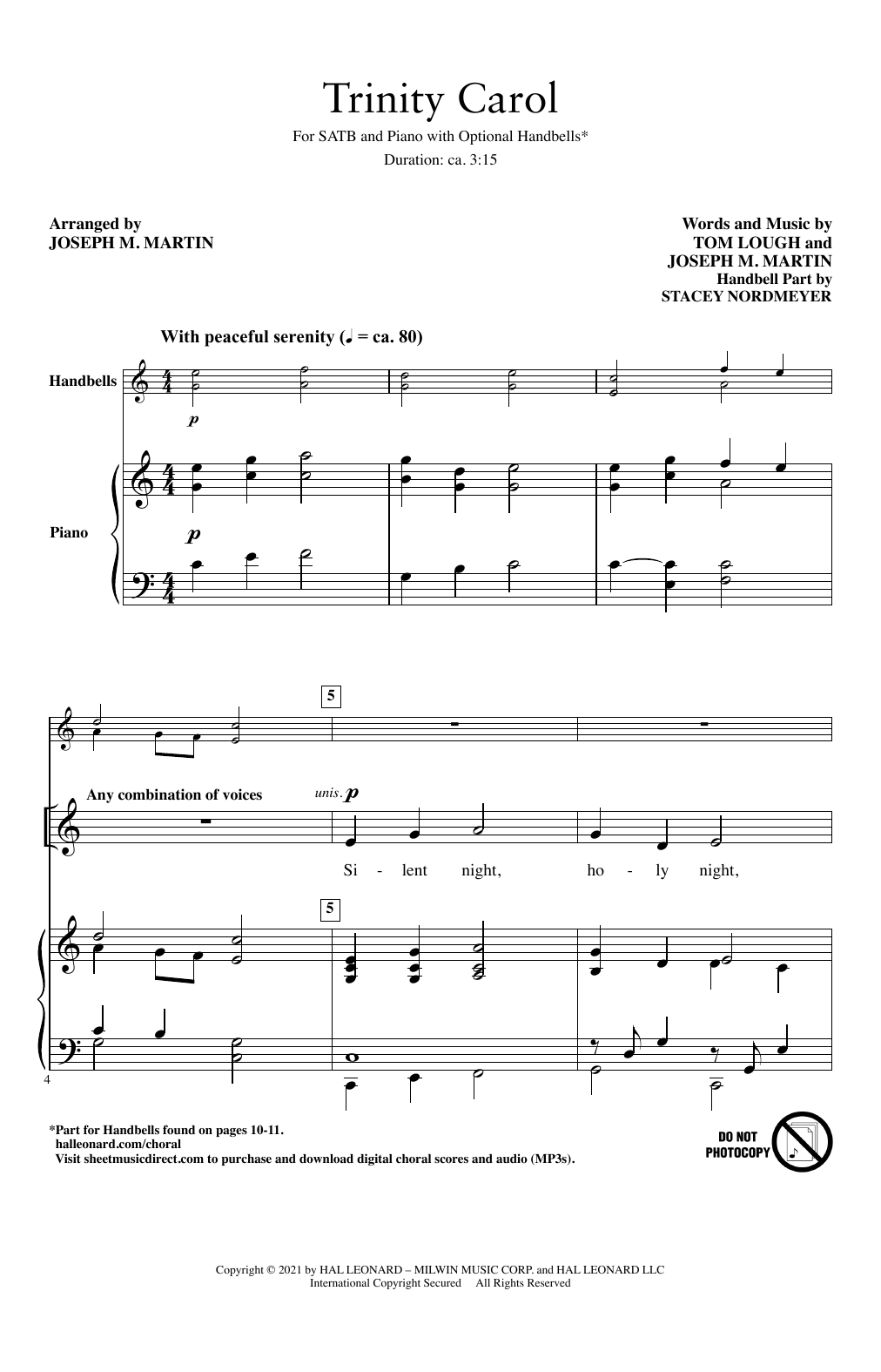 Tom Lough and Joseph M. Martin Trinity Carol (arr. Joseph M. Martin) Sheet Music Notes & Chords for SATB Choir - Download or Print PDF
