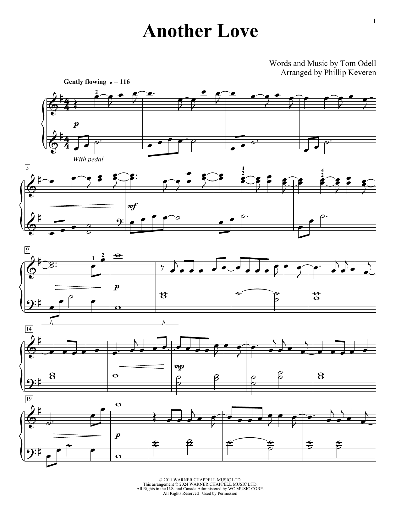 Tom Odell Another Love (arr. Phillip Keveren) Sheet Music Notes & Chords for Piano Solo - Download or Print PDF