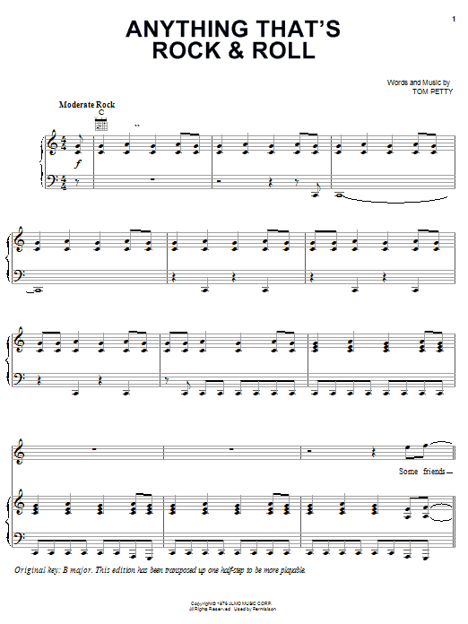 Tom Petty And The Heartbreakers Anything That's Rock & Roll sheet music notes and chords. Download Printable PDF.