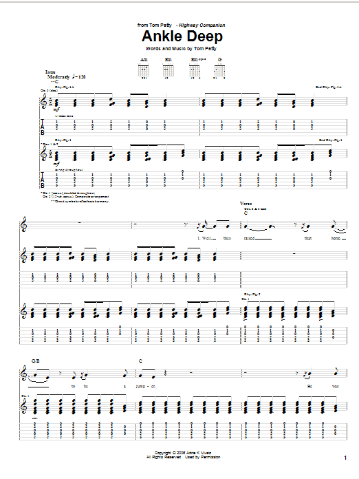 Tom Petty Ankle Deep Sheet Music Notes & Chords for Guitar Tab - Download or Print PDF Tom Petty Ankle Deep Sheet Music Notes & Chords for Guitar Tab - Download or Print PDF