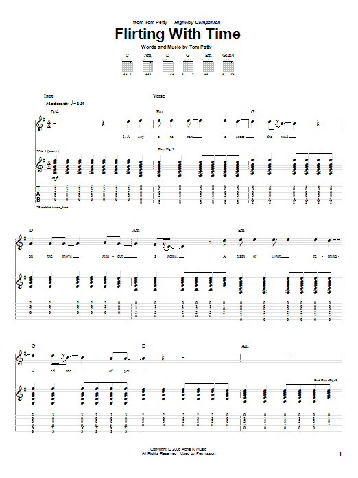 Tom Petty Flirting With Time Sheet Music Notes & Chords for Guitar Tab - Download or Print PDF Tom Petty Flirting With Time Sheet Music Notes & Chords for Guitar Tab - Download or Print PDF