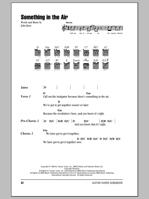 Tom Petty Something In The Air Sheet Music Notes & Chords for Lyrics & Chords - Download or Print PDF