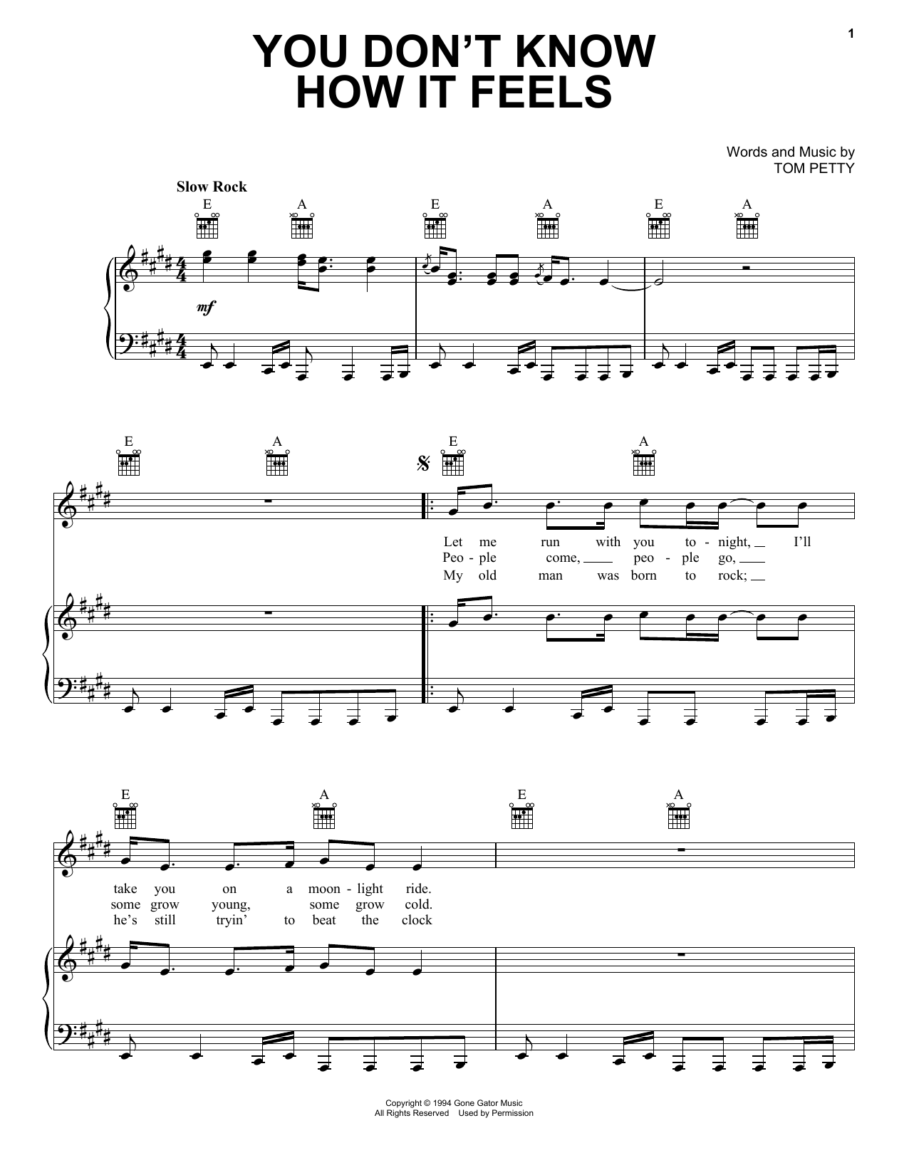 Tom Petty You Don't Know How It Feels Sheet Music Notes & Chords for Guitar Tab Play-Along - Download or Print PDF