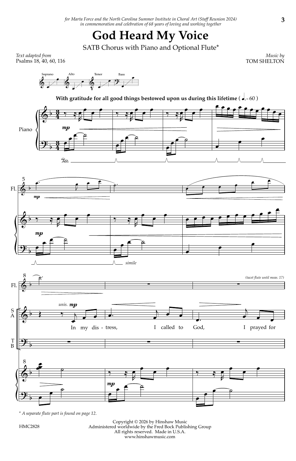 Tom Shelton God Heard My Voice Sheet Music Notes & Chords for SATB Choir - Download or Print PDF