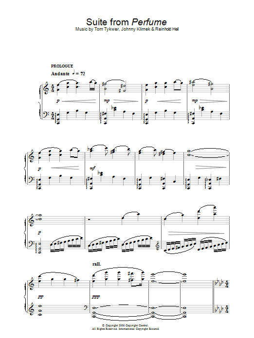 Tom Tykwer Suite (from Perfume) Sheet Music Notes & Chords for Piano - Download or Print PDF