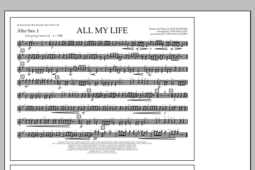 Tom Wallace All My Life - Alto Sax 1 Sheet Music Notes & Chords for Marching Band - Download or Print PDF