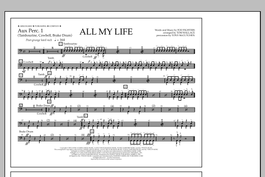 Tom Wallace All My Life - Aux. Perc. 1 Sheet Music Notes & Chords for Marching Band - Download or Print PDF