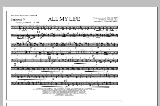 Tom Wallace All My Life - Baritone B.C. Sheet Music Notes & Chords for Marching Band - Download or Print PDF