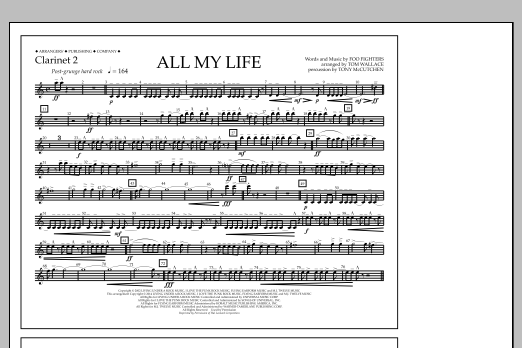 Tom Wallace All My Life - Clarinet 2 Sheet Music Notes & Chords for Marching Band - Download or Print PDF