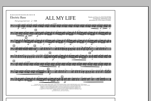 Tom Wallace All My Life - Electric Bass Sheet Music Notes & Chords for Marching Band - Download or Print PDF