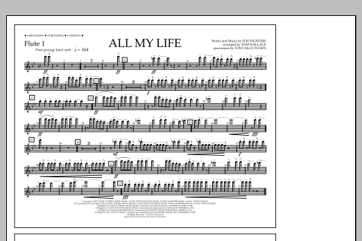 Tom Wallace All My Life - Flute 1 Sheet Music Notes & Chords for Marching Band - Download or Print PDF