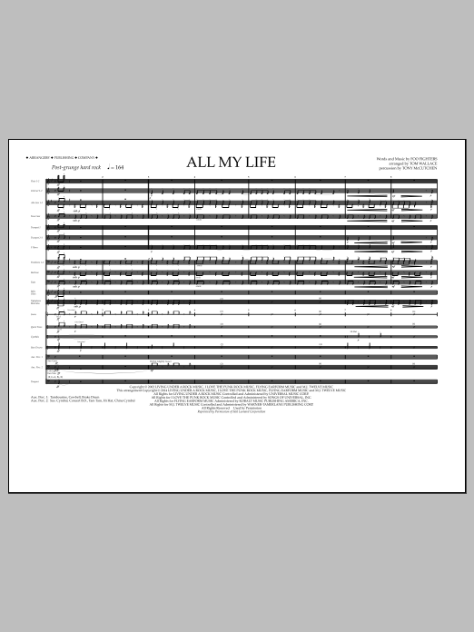 Tom Wallace All My Life - Full Score Sheet Music Notes & Chords for Marching Band - Download or Print PDF