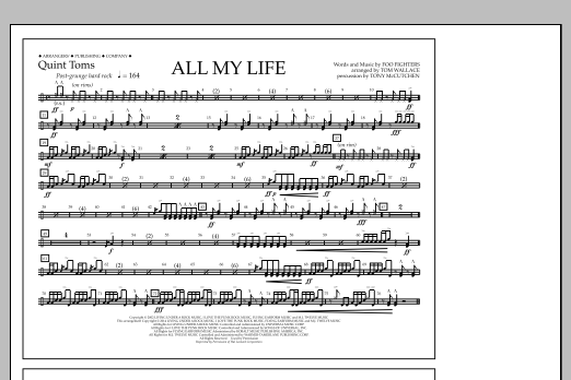 Tom Wallace All My Life - Quint-Toms Sheet Music Notes & Chords for Marching Band - Download or Print PDF