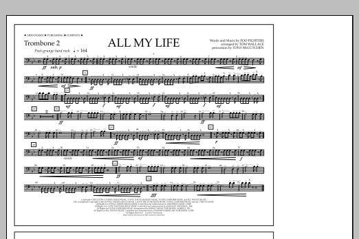Tom Wallace All My Life - Trombone 2 Sheet Music Notes & Chords for Marching Band - Download or Print PDF