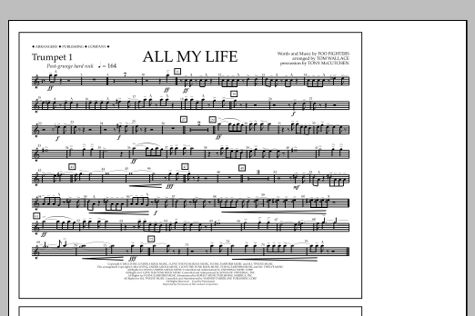 Tom Wallace All My Life - Trumpet 1 Sheet Music Notes & Chords for Marching Band - Download or Print PDF