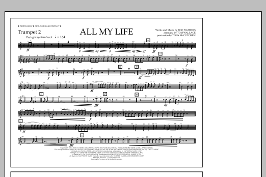 Tom Wallace All My Life - Trumpet 2 Sheet Music Notes & Chords for Marching Band - Download or Print PDF
