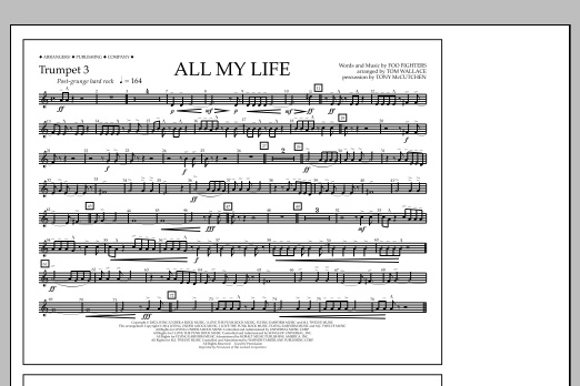 Tom Wallace All My Life - Trumpet 3 Sheet Music Notes & Chords for Marching Band - Download or Print PDF