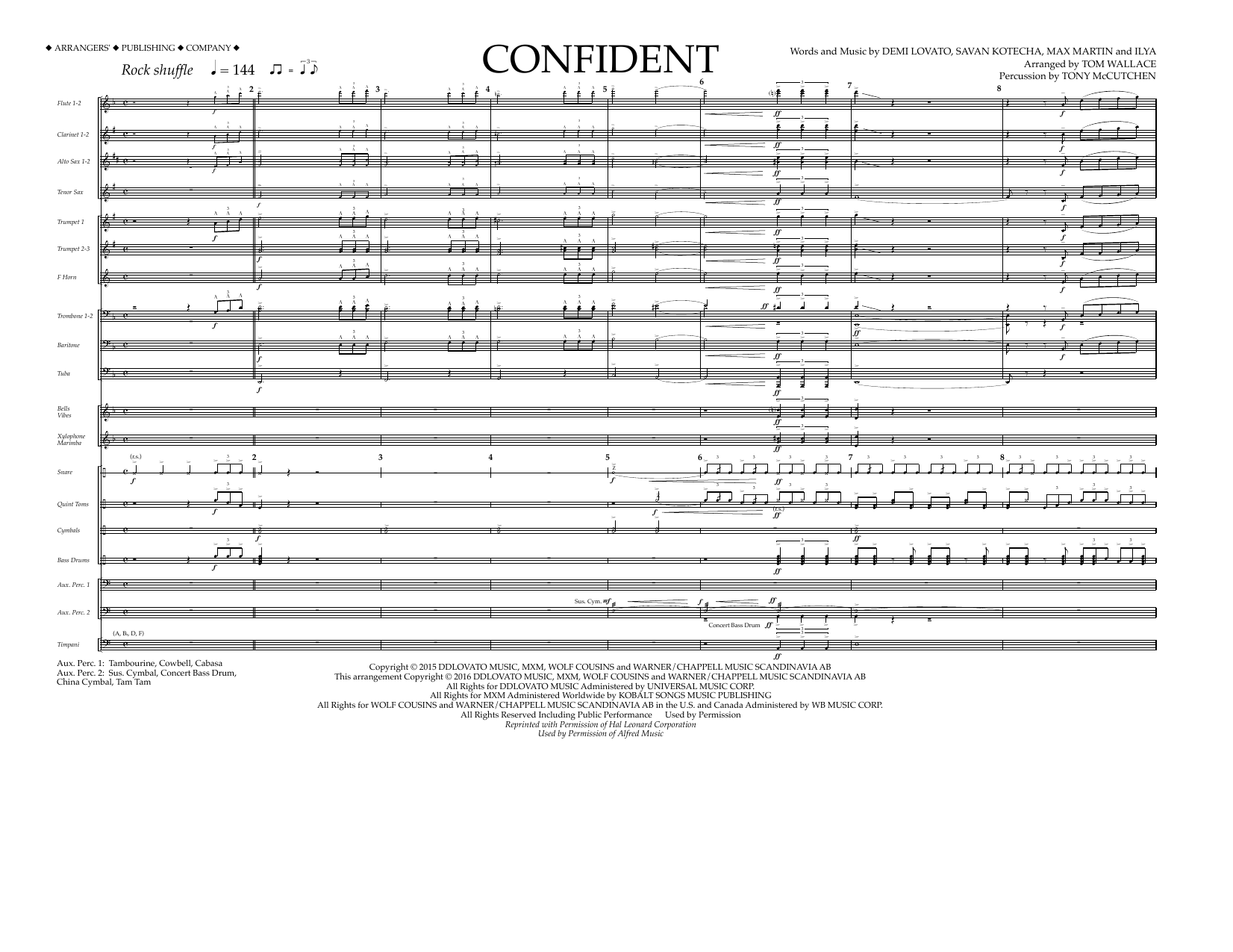 Tom Wallace Confident - Full Score Sheet Music Notes & Chords for Marching Band - Download or Print PDF