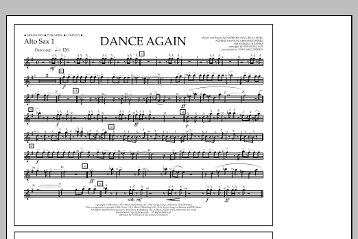 Tom Wallace Dance Again - Alto Sax 1 Sheet Music Notes & Chords for Marching Band - Download or Print PDF