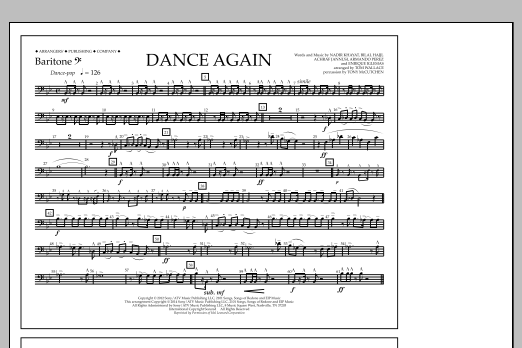 Tom Wallace Dance Again - Baritone B.C. Sheet Music Notes & Chords for Marching Band - Download or Print PDF