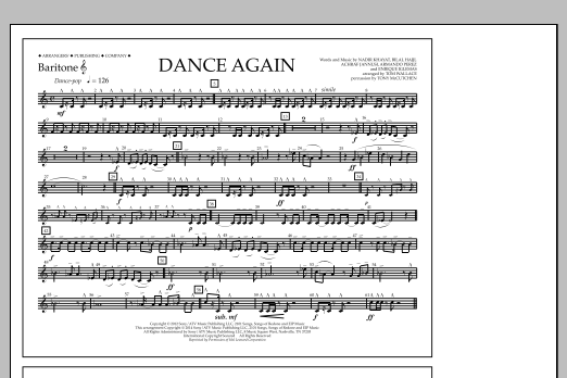 Tom Wallace Dance Again - Baritone T.C. Sheet Music Notes & Chords for Marching Band - Download or Print PDF