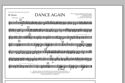 Tom Wallace Dance Again - Bb Horn Sheet Music Notes & Chords for Marching Band - Download or Print PDF