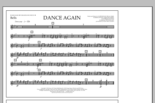 Tom Wallace Dance Again - Bells Sheet Music Notes & Chords for Marching Band - Download or Print PDF