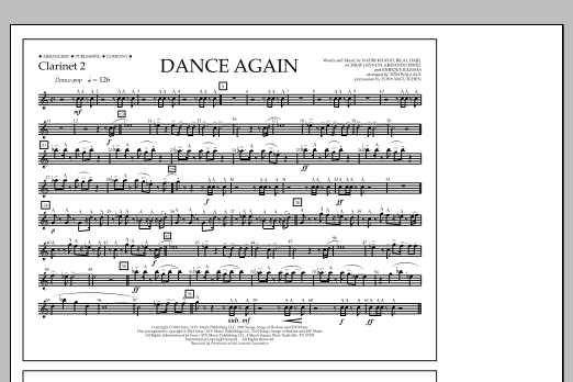 Tom Wallace Dance Again - Clarinet 2 Sheet Music Notes & Chords for Marching Band - Download or Print PDF