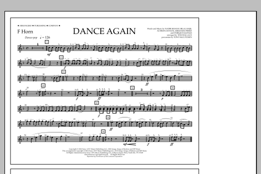 Tom Wallace Dance Again - F Horn Sheet Music Notes & Chords for Marching Band - Download or Print PDF