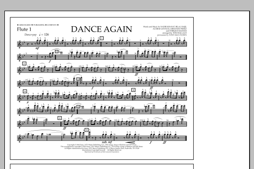 Tom Wallace Dance Again - Flute 1 Sheet Music Notes & Chords for Marching Band - Download or Print PDF