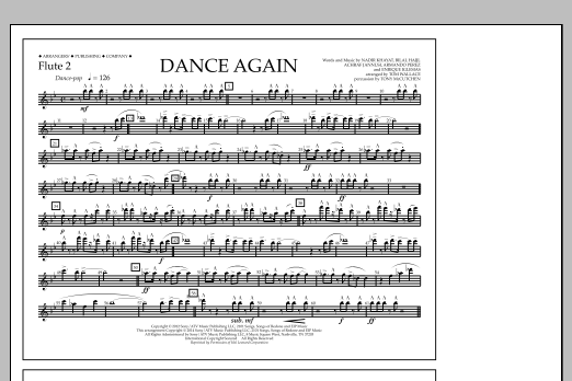 Tom Wallace Dance Again - Flute 2 Sheet Music Notes & Chords for Marching Band - Download or Print PDF