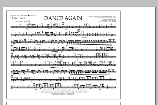 Tom Wallace Dance Again - Quint-Toms Sheet Music Notes & Chords for Marching Band - Download or Print PDF