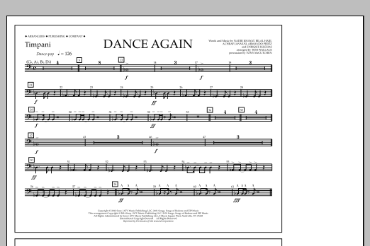 Tom Wallace Dance Again - Timpani Sheet Music Notes & Chords for Marching Band - Download or Print PDF