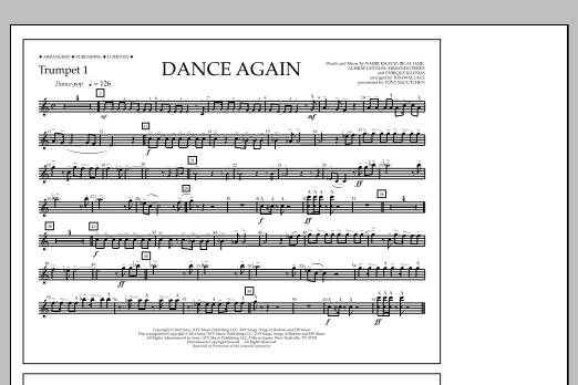 Tom Wallace Dance Again - Trumpet 1 Sheet Music Notes & Chords for Marching Band - Download or Print PDF