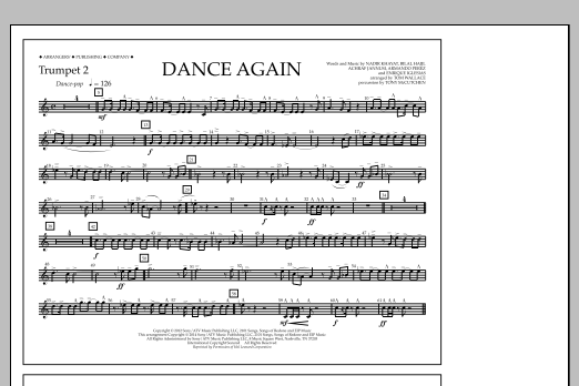 Tom Wallace Dance Again - Trumpet 2 Sheet Music Notes & Chords for Marching Band - Download or Print PDF