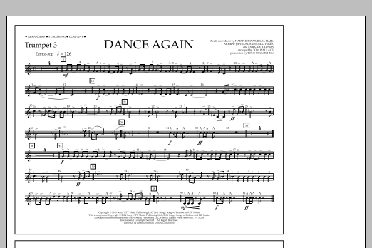 Tom Wallace Dance Again - Trumpet 3 Sheet Music Notes & Chords for Marching Band - Download or Print PDF
