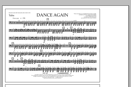 Tom Wallace Dance Again - Tuba Sheet Music Notes & Chords for Marching Band - Download or Print PDF