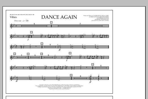 Tom Wallace Dance Again - Vibes Sheet Music Notes & Chords for Marching Band - Download or Print PDF